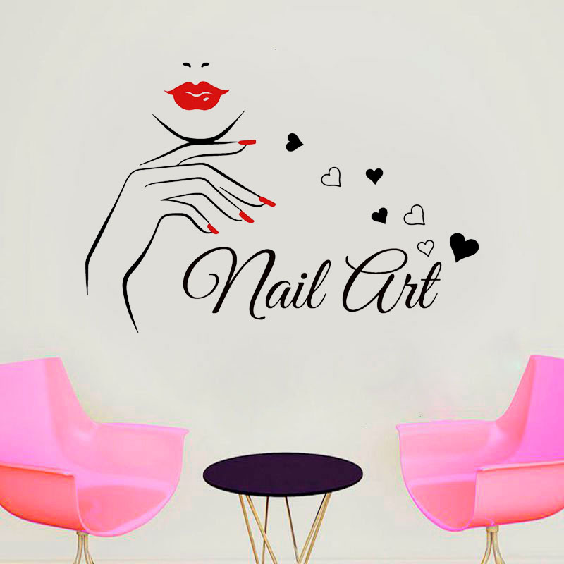 Interior Design Nail Salon - Nail Art Wall Sticker Vinyl Home