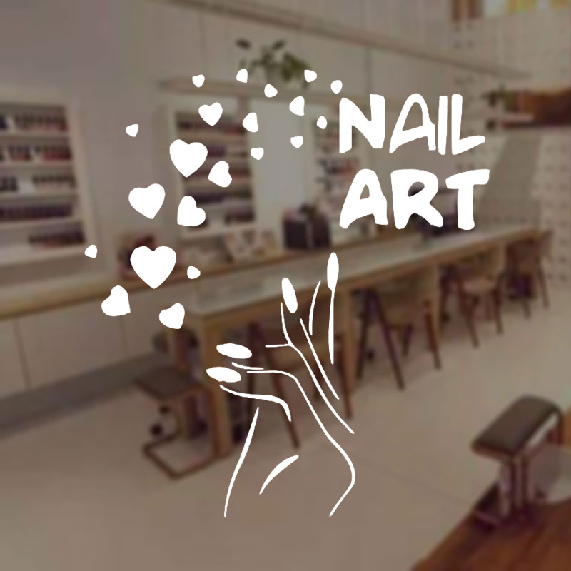 Nails Art Window Decals Love B - огляд і ціна Interior Design Nail Salon