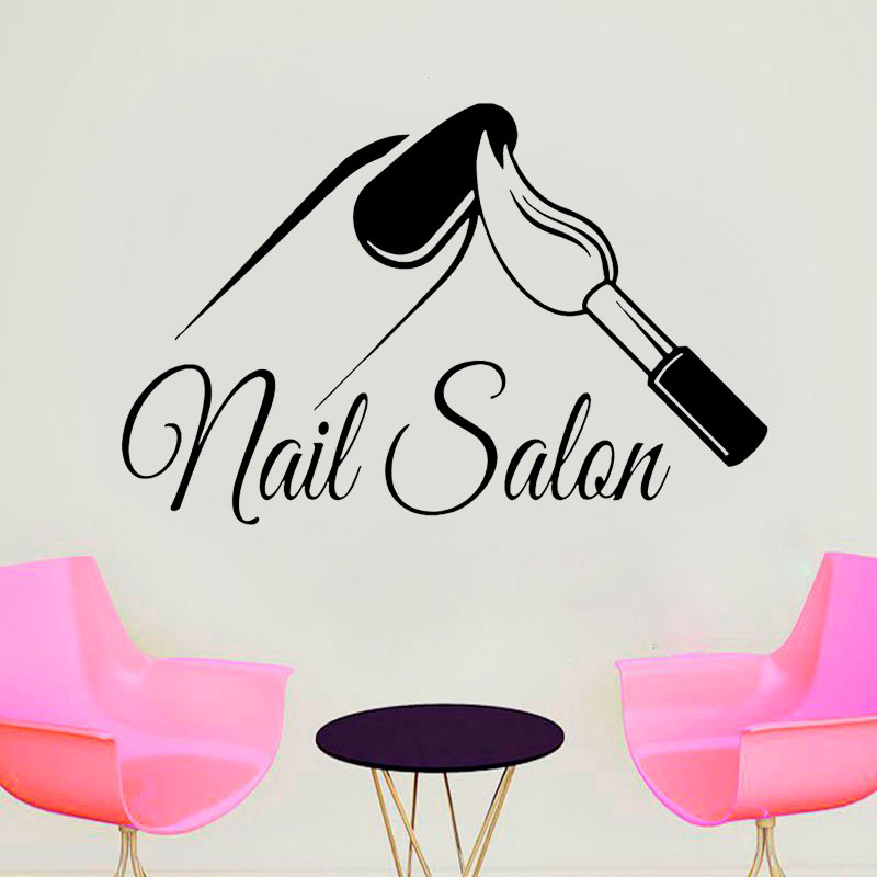 Nail Salon Shop Wall Decal Man - огляд і ціна Interior Design Nail Salon
