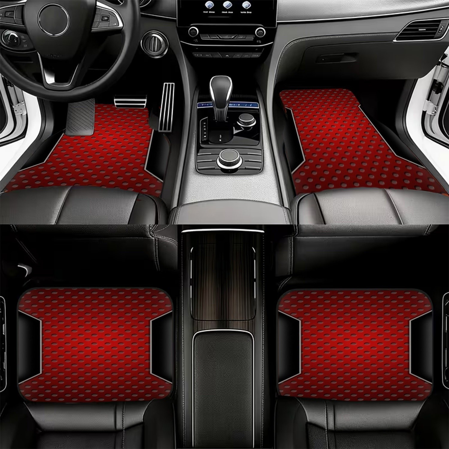 4pcs Car Floor Mats, Red Perfo - огляд і ціна Interior Design Industrial Style